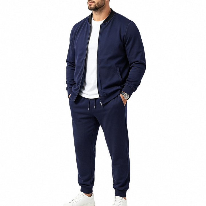 Herren nan sportives zweiteiliges Jogginganzug-Set mit Bomberjacke und konisch zulaufender Jogginghose Echo Archiv