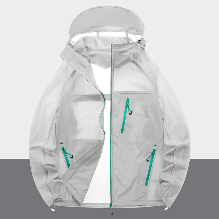 Herren leichte Outdoor-Jacke mit wasserabweisenden Eigenschaften und mehreren Reißverschlusstaschen Echoarchiv
