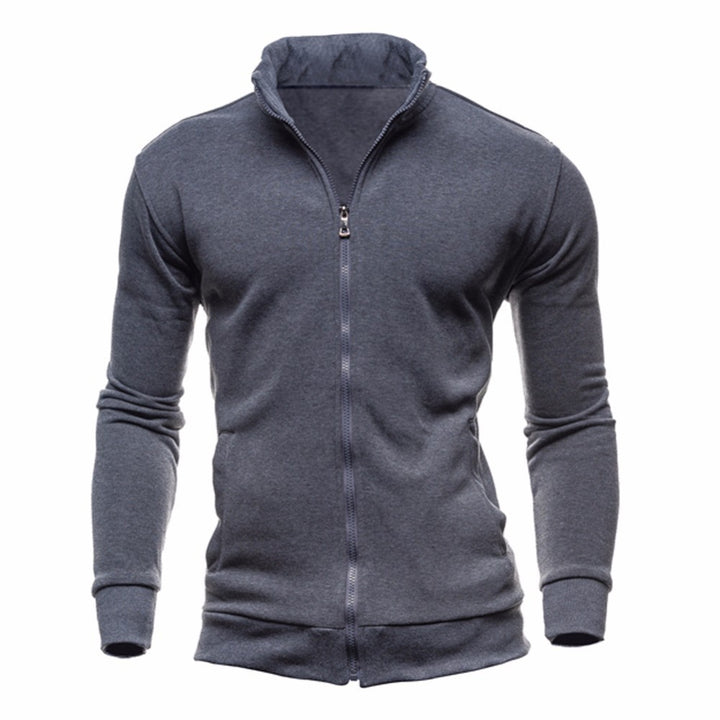 Herren sportliche Sweatjacke mit hohem Kragen und durchgehendem Reißverschluss Echoarchiv