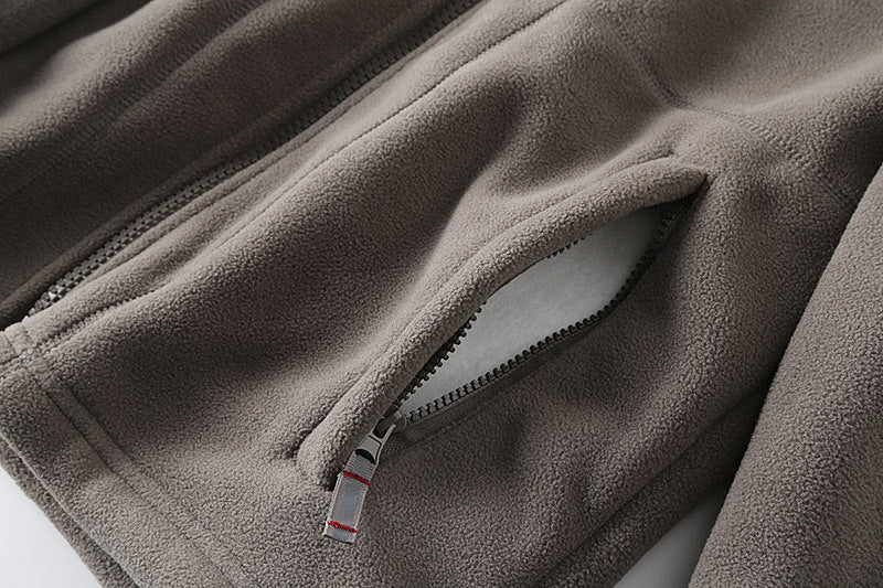 Herren Fleecejacke mit wärmender Teddyfleece-Innenlage, hohem Stehkragen und Reißverschluss – Taviero