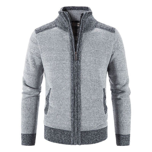 Herren Strickjacke mit modischem Zipper und hochgeschlossenem Kragen Echoarchiv
