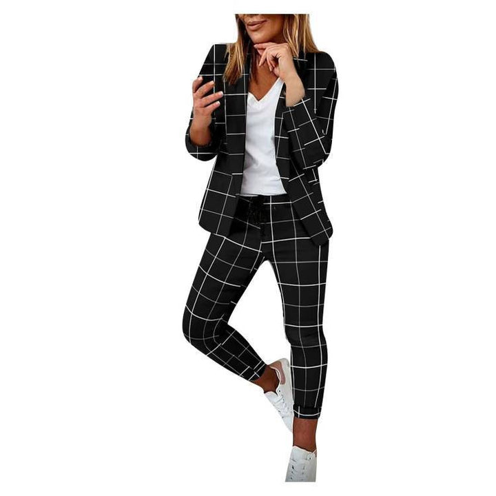 Damen Karierte Slim-Fit Jogginghose mit Tunnelzug und Knöchellangem Schnitt – Avélisse