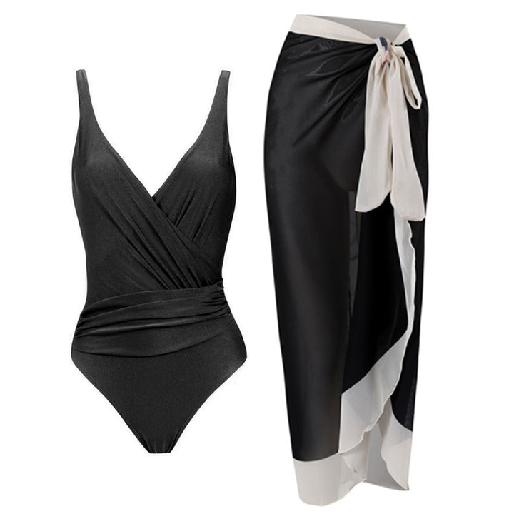 Damen Badeset mit floralem Wickelrock und Einteiler Echo Archiv