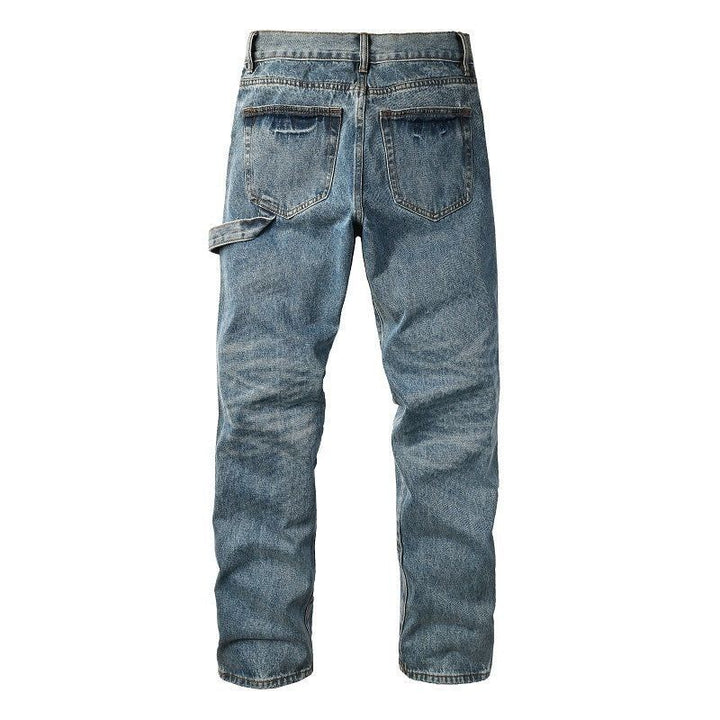 Herren Modische Denim-Hosen mit Kontrast-Patches Echoarchiv