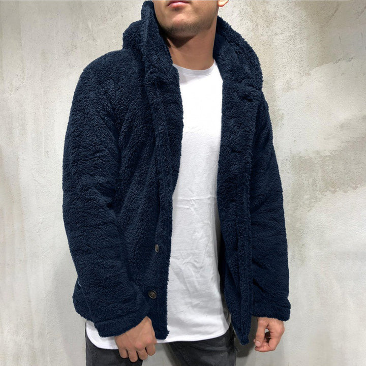 Herren Fleecejacke mit Kapuze und knöpfbarem Verschluss Echoarchiv