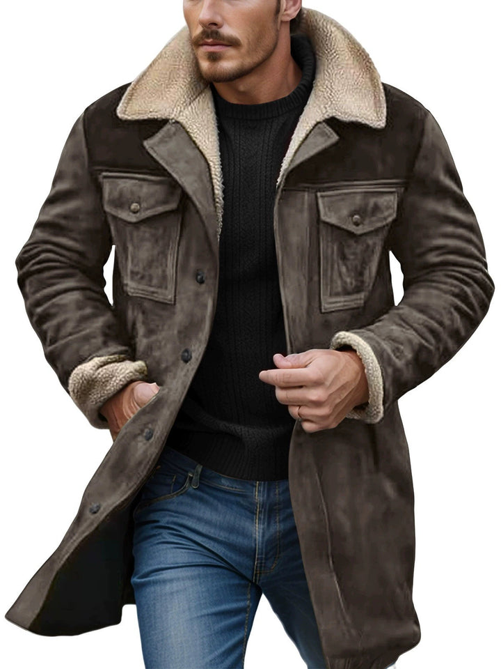 Herren stilvolle und bequeme Lammfelljacke im Vintage-Stil Echoarchiv