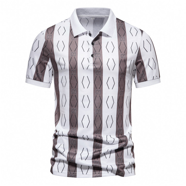 Herren Poloshirt mit einzigartigem grafischen Muster und modernem Kragen Echoarchiv