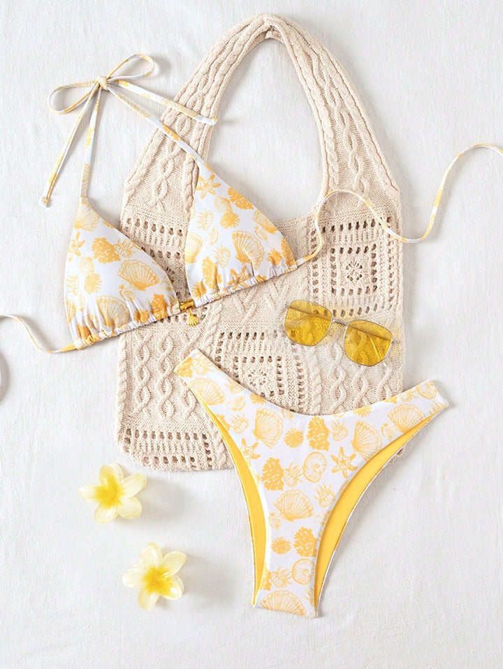Damen Polka-Dots Triangel-Bikini mit verstellbaren Trägern Echo Archiv