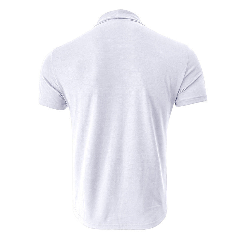Herren modisches Kurzarm-T-Shirt mit hochschlagbarem Kragen Echoarchiv