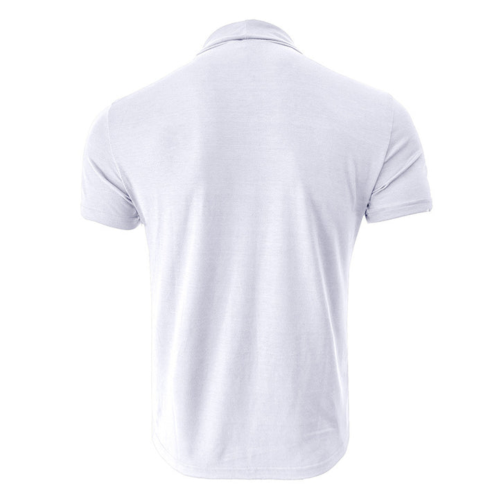 Herren modisches Kurzarm-T-Shirt mit hochschlagbarem Kragen Echoarchiv