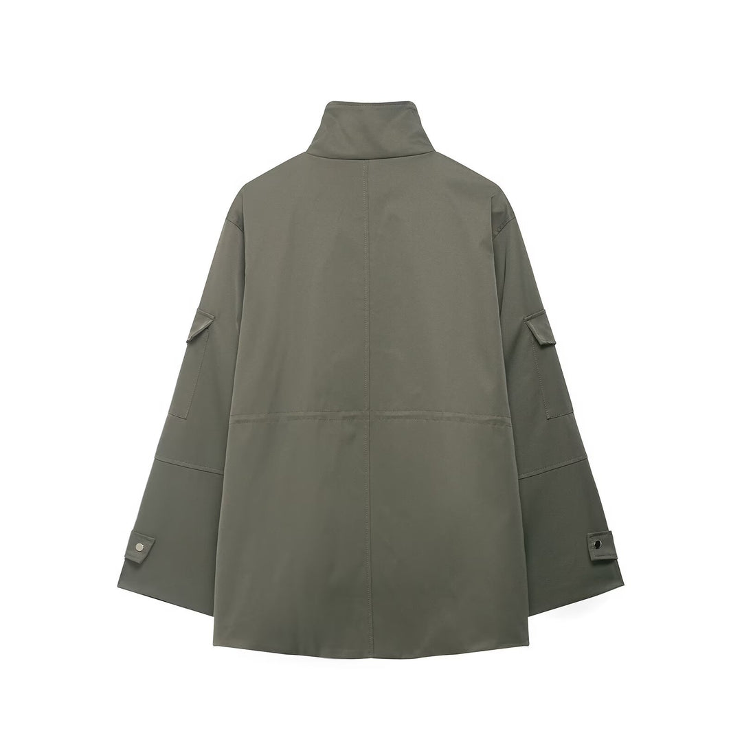 Damen Utility-Parka mit Stehkragen, vierfachen Pattentaschen und oversized Schnitt Echo Archiv