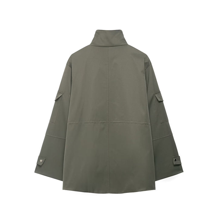 Damen Utility-Parka mit Stehkragen, vierfachen Pattentaschen und oversized Schnitt Echo Archiv