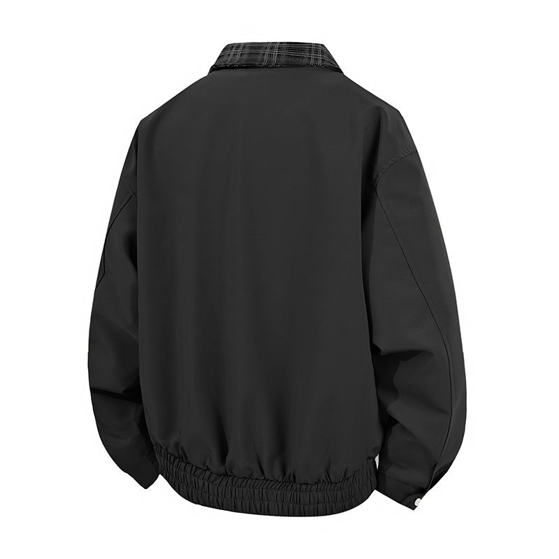 Herren lässige Übergangsjacke mit hohem Kragen und elastischem Bund Echoarchiv
