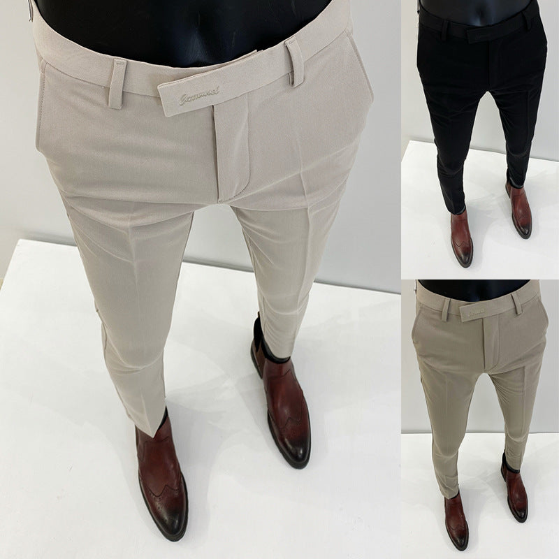 Herren nan schlanke elegante Anzughose mit Stretchbund, Bügelfalte und schmal zulaufendem Bein Echo Archiv