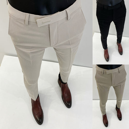 Herren nan schlanke elegante Anzughose mit Stretchbund, Bügelfalte und schmal zulaufendem Bein Echo Archiv