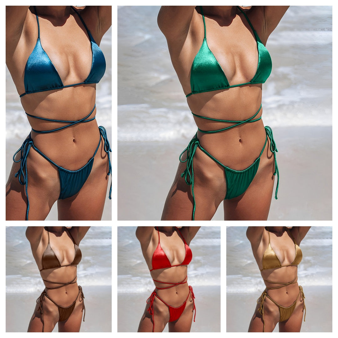 Damen Triangel-Bikini mit dekorativem Wickeldesign Echo Archiv