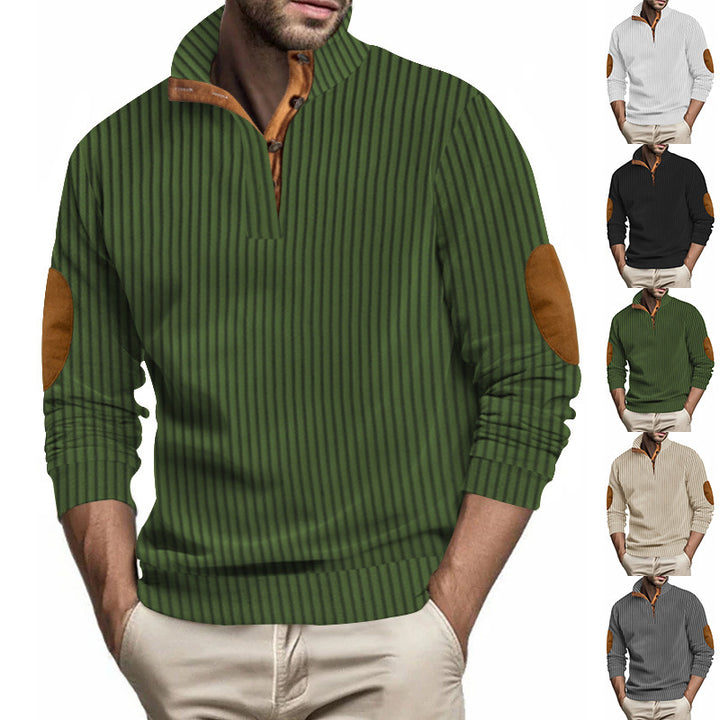 Herren Stepppullover mit strukturiertem Design und Kontrast-Patches Echoarchiv