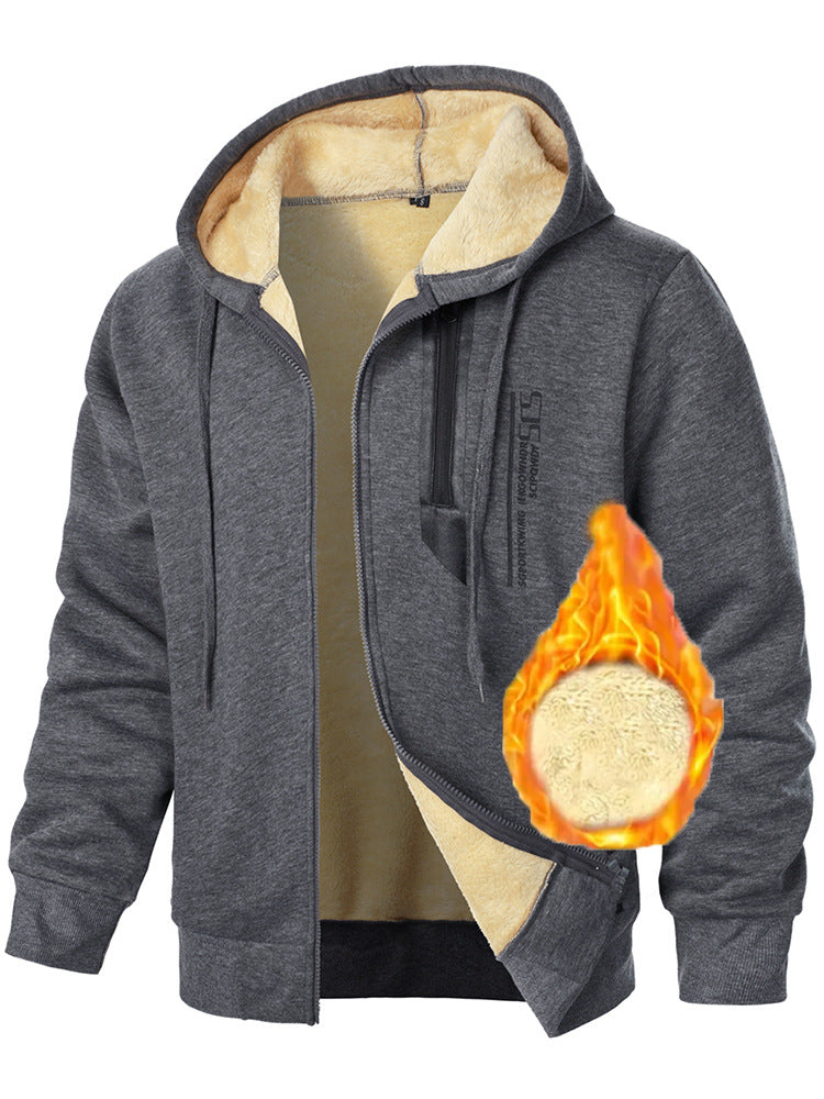 Herren Fleece-Kapuzenjacke mit wärmendem Innenfutter und praktischen Reißverschlusstaschen Echoarchiv