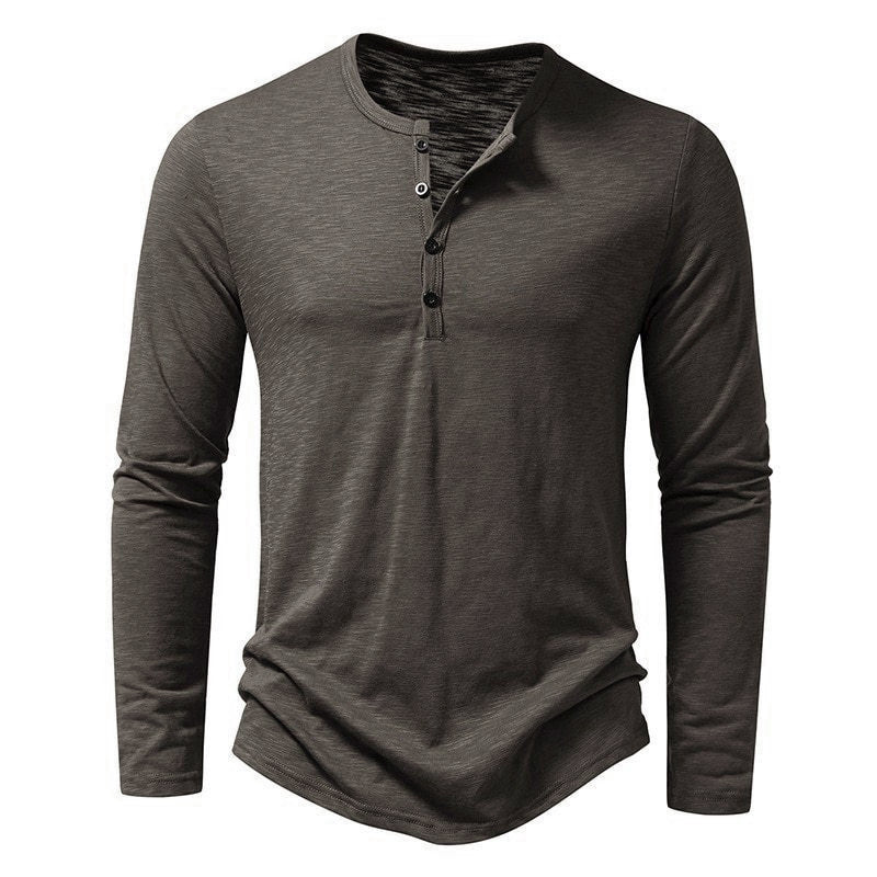 Herren Langarmshirt mit modischem Henley-Ausschnitt und komfortabler Passform Echoarchiv