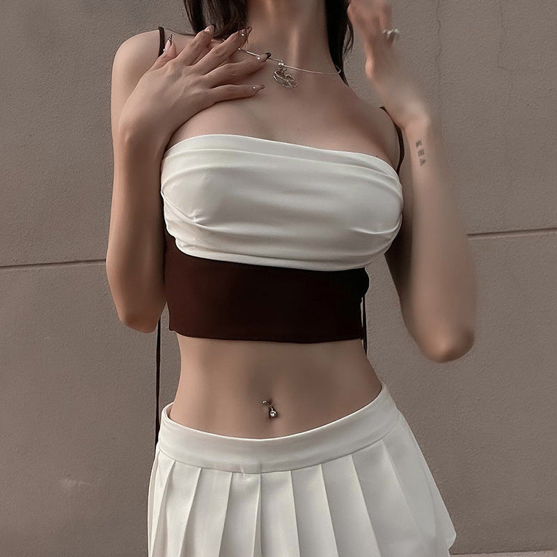Damen modisches Trägershirt mit asymmetrischem Design und Raffungen Echo Archiv