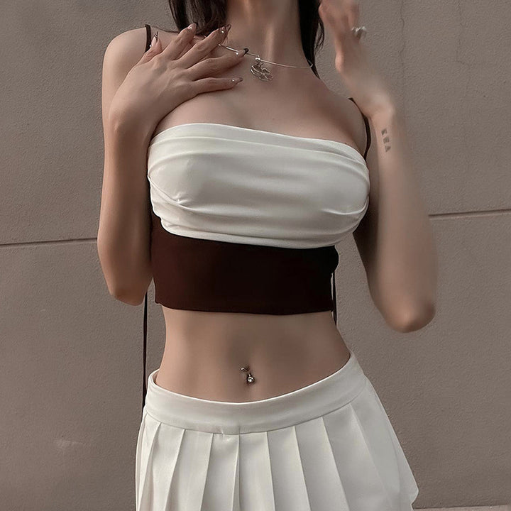 Damen modisches Trägershirt mit asymmetrischem Design und Raffungen Echo Archiv