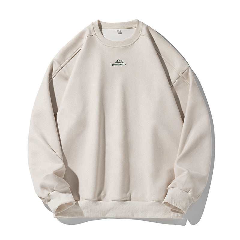 Unisex Oversize Rundhals-Sweatshirt mit minimalistischer Bergstickerei Echo Archiv
