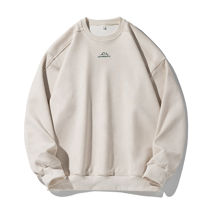Unisex Oversize Rundhals-Sweatshirt mit minimalistischer Bergstickerei Echo Archiv