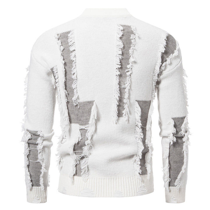 Herren moderner Strickpullover mit trendigen Fransen und einzigartigem Design Echoarchiv