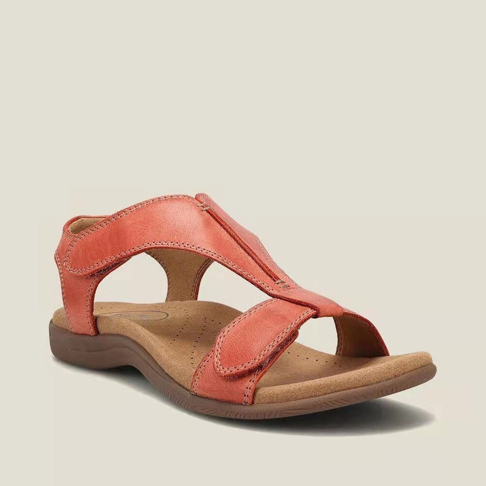Damen Leder-Sandalen mit verstellbaren Klettriemen und ergonomischem Komfortfußbett – Sorelia