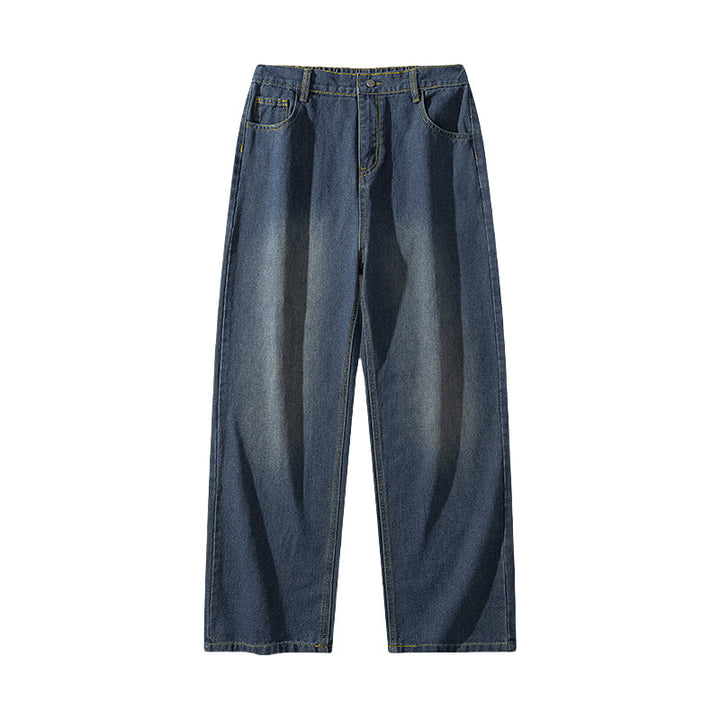 Damen High-Waist Jeans mit weitem Bein, geradem Schnitt und elastischem Bund Echoarchiv