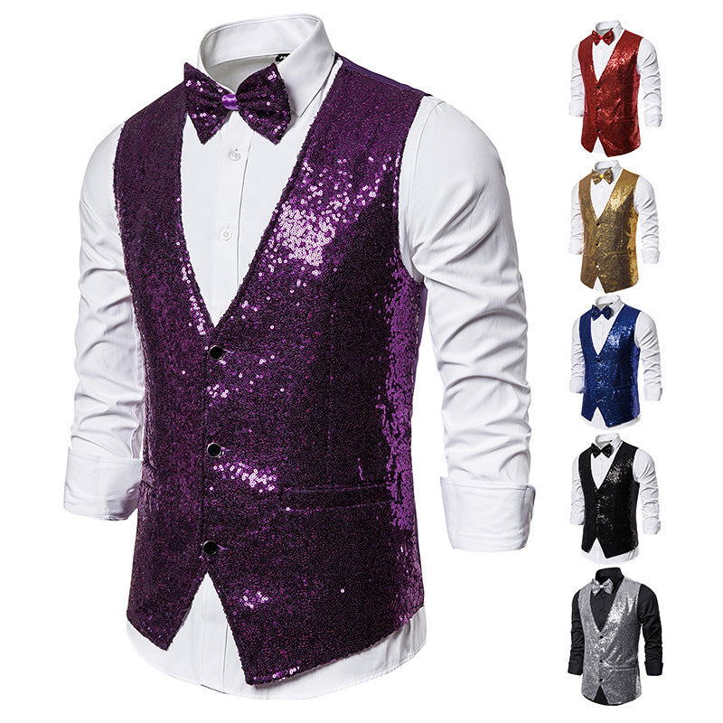 Herren Glamouröse Sequin-Weste Echoarchiv
