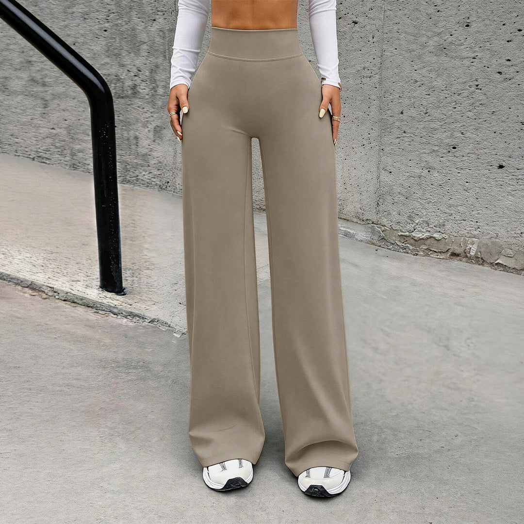 Damen nan hochgeschnittene formende Loungehose mit weitem Schlag und nahtlosem Komfortbund Echo Archiv
