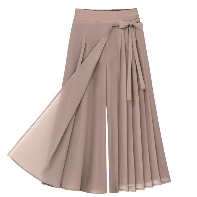 Damen nan asymmetrischer Wickel-Midirock mit teilplissee und Bindeschleife Echo Archiv