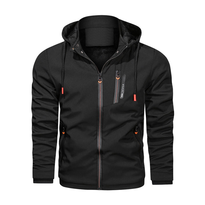 Herren sportliche Funktionsjacke mit verstellbarer Kapuze und atmungsaktivem Material Echoarchiv