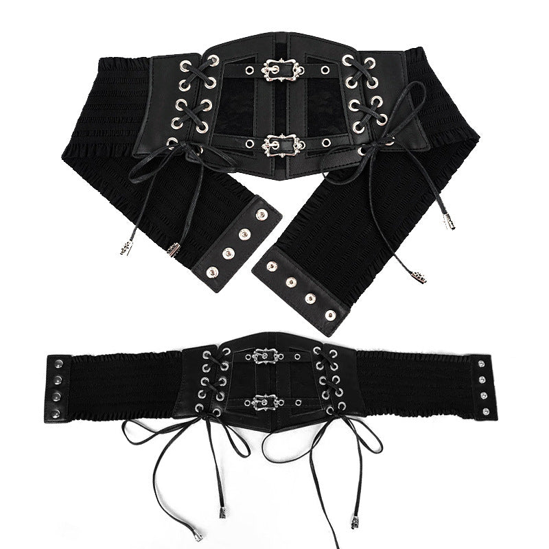 Damen nan schulterfreies Maxikleid mit Volantstufen und weiten Trompetenärmeln Echo Archiv