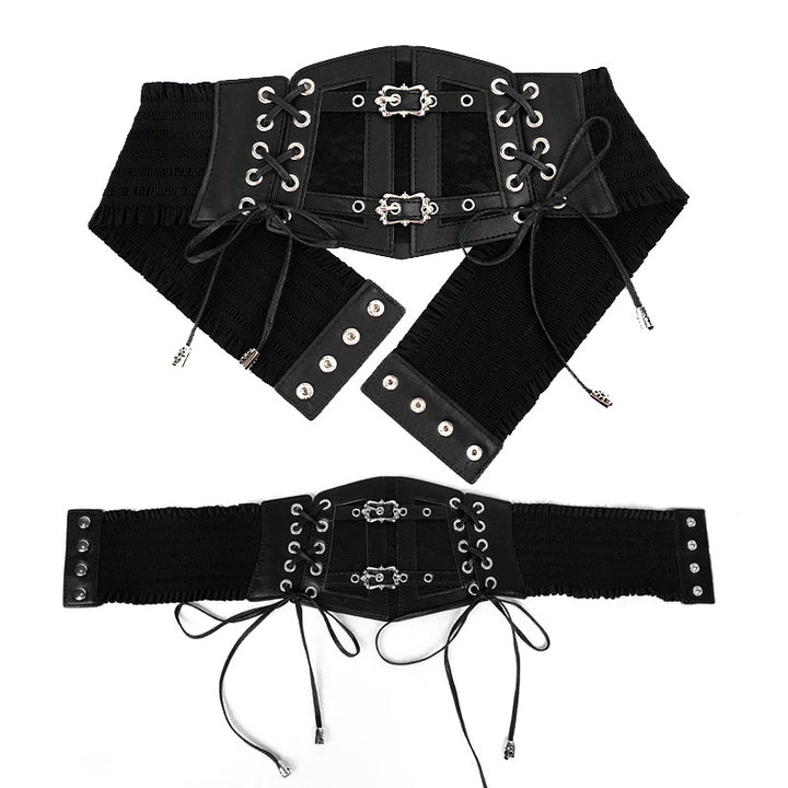 Damen nan schulterfreies Maxikleid mit Volantstufen und weiten Trompetenärmeln Echo Archiv