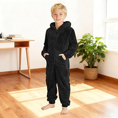 Unisex Kuscheliger Fleece-Overall mit Kapuze Echoarchiv