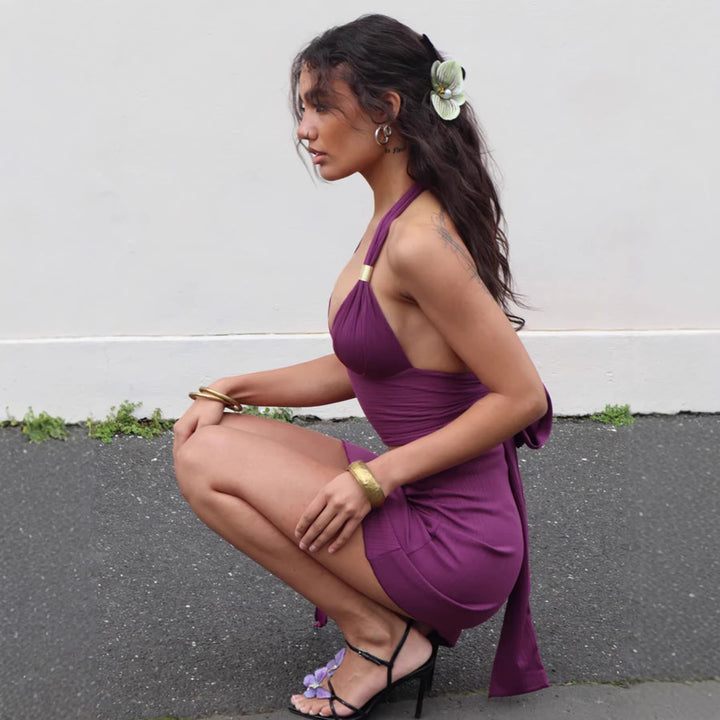 Damen Set aus Crop-Top und asymmetrischem Rock mit Rüschen-Echo Archiv