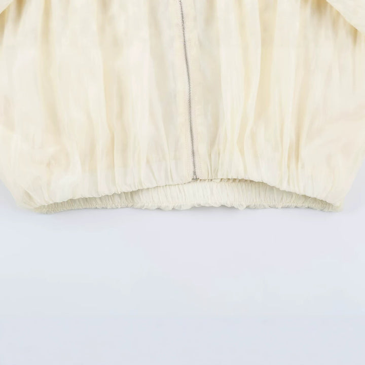 Damen Kurz geschnittene Wollmix-Jacke mit Stehkragen, Reißverschluss und Ballonärmeln Echo Archiv