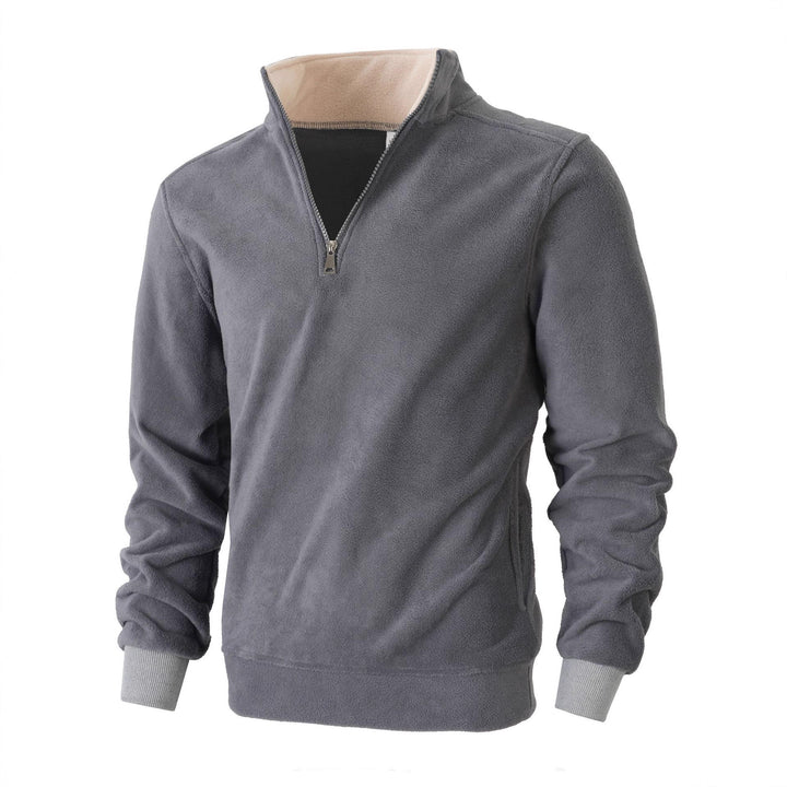 Herren Fleece-Pullover mit Stehkragen und Reißverschluss Echoarchiv
