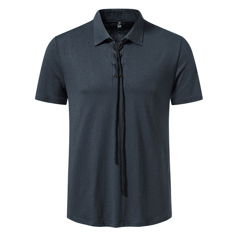 Herren Polo-Shirt mit einzigartigem Schnürdesign Echoarchiv