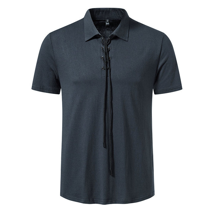 Herren Polo-Shirt mit einzigartigem Schnürdesign Echoarchiv