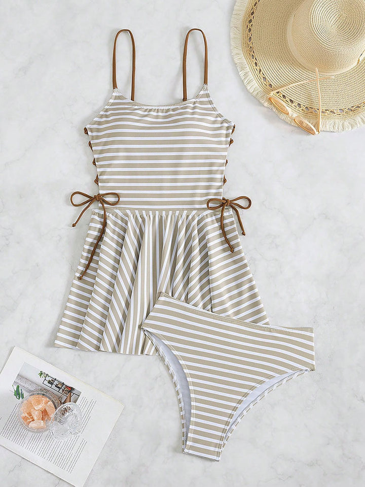 Damen Tankini-Set mit fließendem Rock und seitlichen Bindebändern Echo Archiv