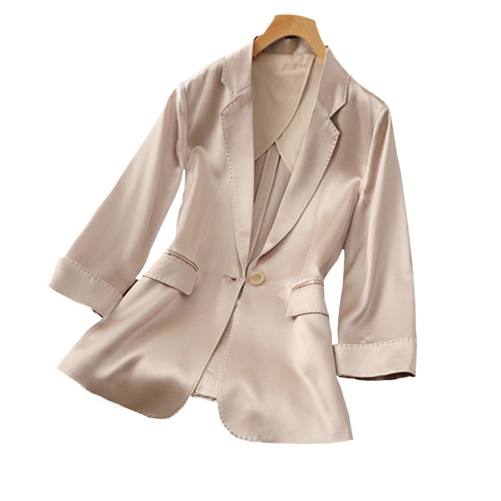 Damen Hochwertiger Satin-Blazer Echoarchiv