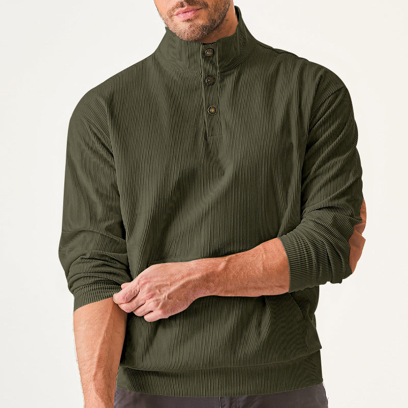 Herren hochfunktioneller Sweatpullover mit Stehkragen und praktischer Kängurutasche Echoarchiv
