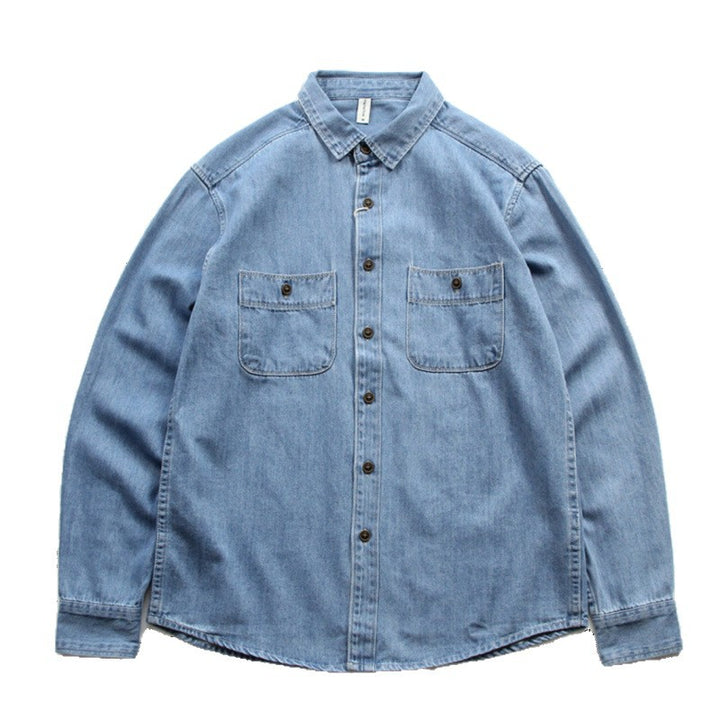 Herren Denim-Worker-Hemdjacke mit Brusttaschen und lockerer Passform Echoarchiv