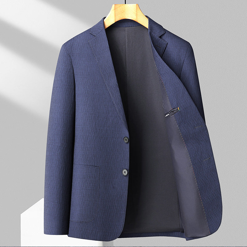 Herren eleganter Blazer mit strukturiertem Gewebe und praktischen Taschen Echoarchiv