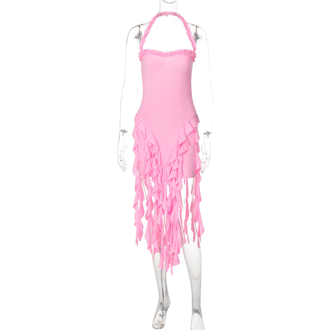 Damen Rüschenkleid mit tiefem Ausschnitt Echo Archiv