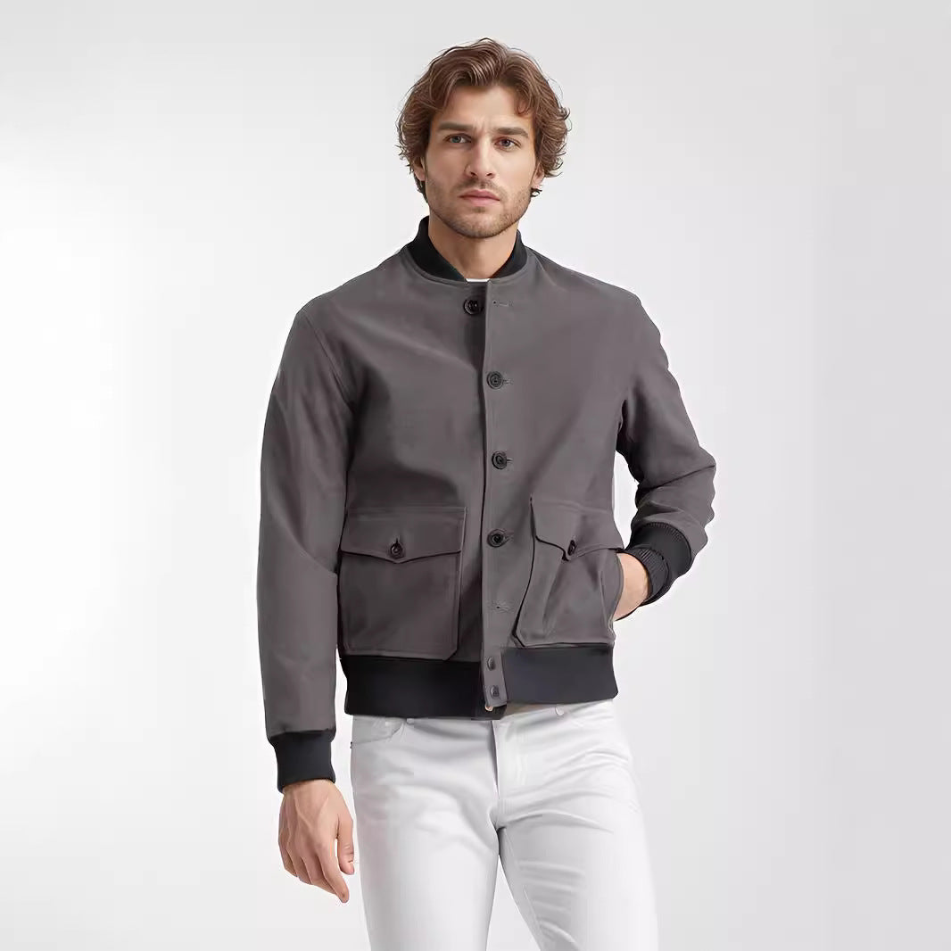 Herren lässige Collegejacke aus weichem Material mit praktischen Taschen Echoarchiv
