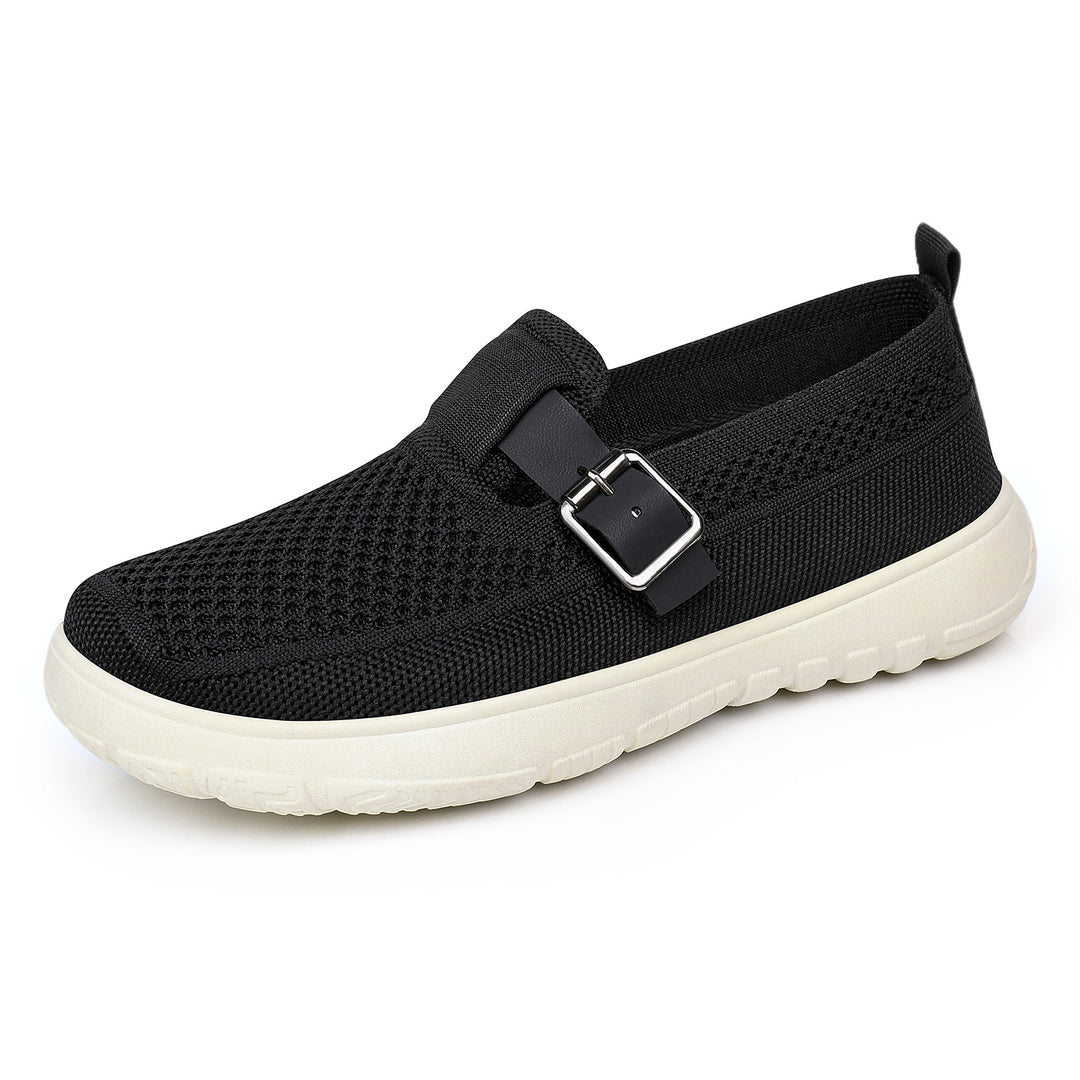 Damen nan atmungsaktiver Strick-Slip-On mit verstellbarer Metallschnalle und federnder Leicht-EVA-Sohle Echo Archiv